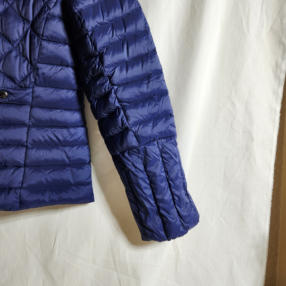 Lands End Elegant Blue Quilted Down  Puffer Jacket Small Winter - Picture 4 of 13